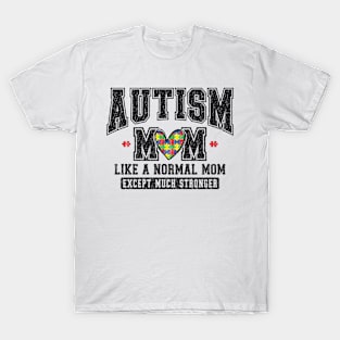 Autism Mom Strong Retro Autism Awareness Gift for Birthday, Mother's Day, Thanksgiving, Christmas T-Shirt